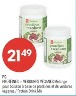 Pharmaprix PC PROTÉINES + VERDURES VÉGANES Protein Drink Mix offer