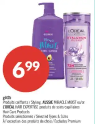 Pharmaprix go2lb Styling AUSSIE MIRACLE MOIST or L'OREAL HAIR EXPERTISE Hair Care Product offer