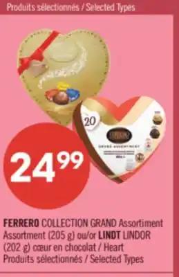 Pharmaprix FERRERO COLLECTION GRAND Assortment (205 g) or LINDT LINDOR (202 g) offer