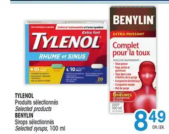 Uniprix TYLENOL Produits sélectionnés/Selected products BENYLIN Sirops sélectionnés/Selected syrups offer