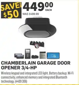 Co-op Chamberlain garage door opener 3/4-hp offer