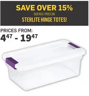 Co-op Sterlite hinge totes offer