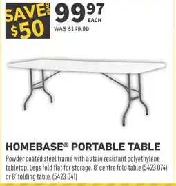 Co-op Homebase portable table offer