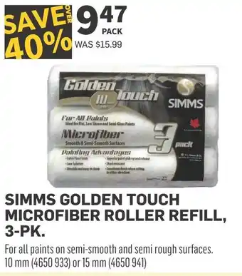 Co-op Simms golden touch microfiber roller refill offer