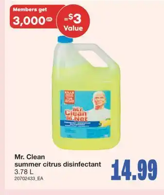 Wholesale Club SUMMER CITRUS DISINFECTANT, 3.78 L offer