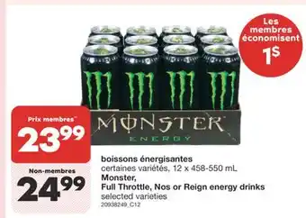 Wholesale Club BOISSONS ÉNERGISANTES, 12 x 458-550 mL offer