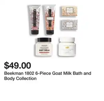 TSC Stores Beekman 1802 6-Piece Goat Milk Bath and Body Collection offer