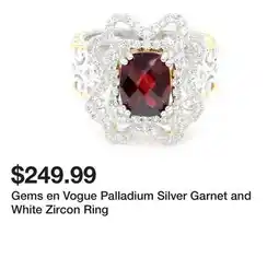 TSC Stores Gems en Vogue Palladium Silver Garnet and White Zircon Ring offer