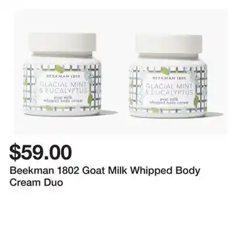 TSC Stores Beekman 1802 Goat Milk Whipped Body Cream Duo offer