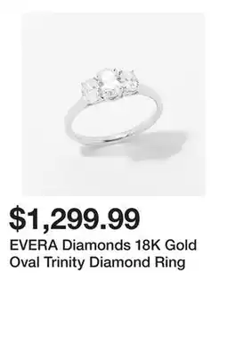 TSC Stores EVERA Diamonds 18K Gold Oval Trinity Diamond Ring offer