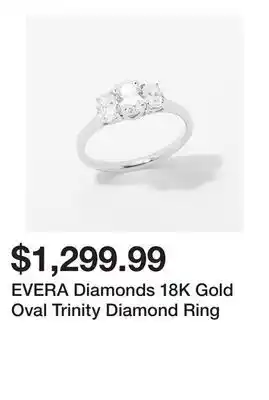 TSC Stores EVERA Diamonds 18K Gold Oval Trinity Diamond Ring offer