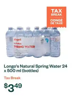 Voilà Longo's Natural Spring Water 24 x 500 ml (bottles) offer