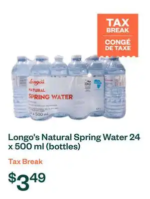 Voilà Longo's Natural Spring Water 24 x 500 ml (bottles) offer