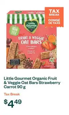 Voilà Little Gourmet Organic Fruit & Veggie Oat Bars Strawberry Carrot 90 g offer