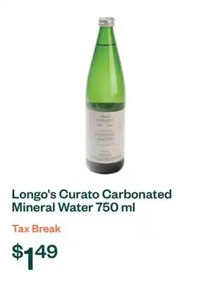 Voilà Longo's Curato Carbonated Mineral Water 750 ml offer