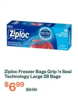 Voilà Ziploc Freezer Bags Grip 'n Seal Technology Large 28 Bags offer