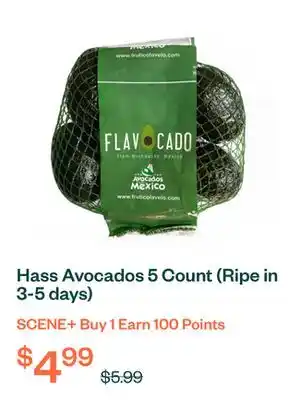 Voilà Hass Avocados 5 Count (Ripe in 3-5 days) offer