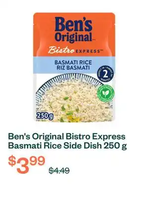 Voilà Ben's Original Bistro Express Basmati Rice Side Dish 250 g offer