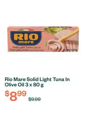 Voilà Rio Mare Solid Light Tuna In Olive Oil 3 x 80 g offer