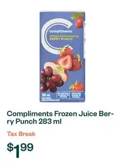 Voilà Compliments Frozen Juice Berry Punch 283 ml offer