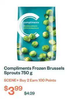 Voilà Compliments Frozen Brussels Sprouts 750 g offer