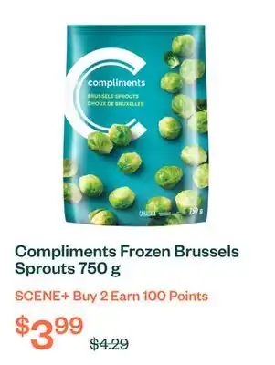 Voilà Compliments Frozen Brussels Sprouts 750 g offer