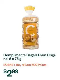 Voilà Compliments Bagels Plain Original 6 x 75 g offer