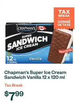 Voilà Chapman's Super Ice Cream Sandwich Vanilla 12 x 120 ml offer