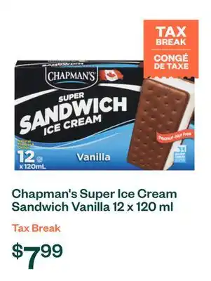 Voilà Chapman's Super Ice Cream Sandwich Vanilla 12 x 120 ml offer