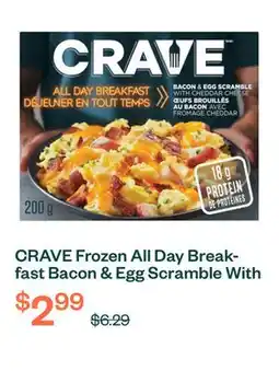 Voilà CRAVE Frozen All Day Breakfast Bacon & Egg Scramble With Cheddar Cheese 200 g offer