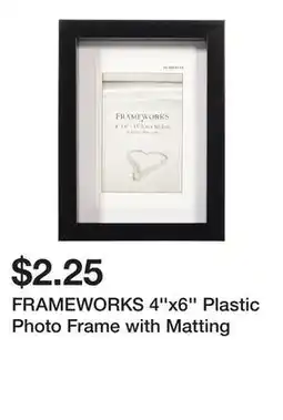 Dollarama FRAMEWORKS 4''x6'' Plastic Photo Frame with Matting offer