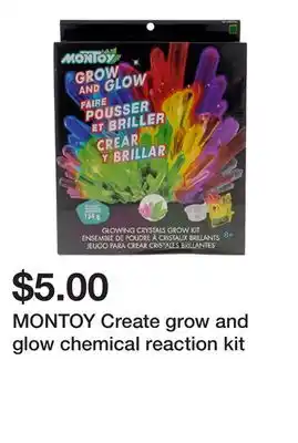 Dollarama MONTOY Create grow and glow chemical reaction kit offer