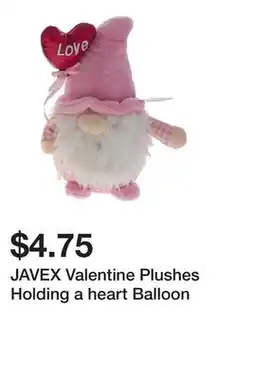 Dollarama JAVEX Valentine Plushes Holding a heart Balloon offer