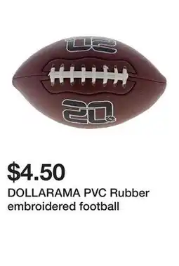 Dollarama DOLLARAMA PVC Rubber embroidered football offer