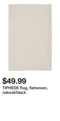 IKEA TIPHEDE Rug, flatwoven, natural/black offer