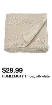 IKEA HUMLEMOTT Throw, off-white offer