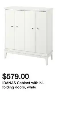 IKEA IDANÄS Cabinet with bi-folding doors, white offer