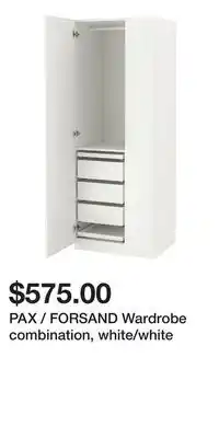 IKEA PAX / FORSAND Wardrobe combination, white/white offer