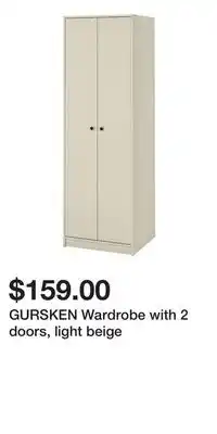 IKEA GURSKEN Wardrobe with 2 doors, light beige offer