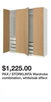 IKEA PAX / STORKLINTA Wardrobe combination, white/oak effect offer