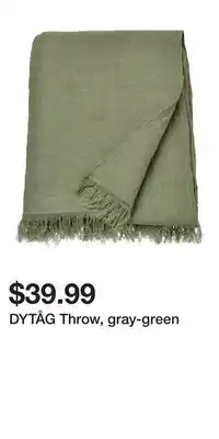 IKEA DYTÅG Throw, gray-green offer