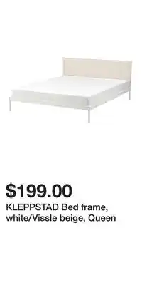 IKEA KLEPPSTAD Bed frame, white/Vissle beige, Queen offer