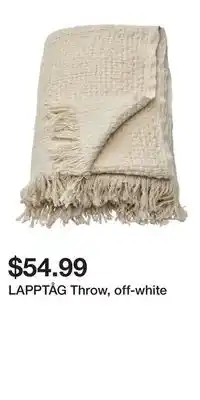 IKEA LAPPTÅG Throw, off-white offer