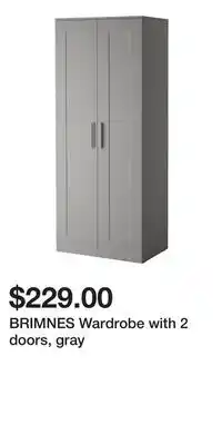 IKEA BRIMNES Wardrobe with 2 doors, gray offer