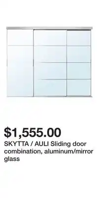 IKEA SKYTTA / AULI Sliding door combination, aluminum/mirror glass offer