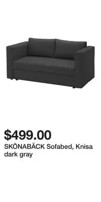 IKEA SKÖNABÄCK Sofabed, Knisa dark gray offer