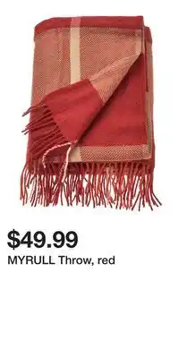 IKEA MYRULL Throw, red offer