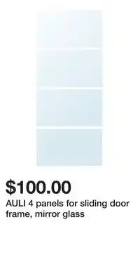 IKEA AULI 4 panels for sliding door frame, mirror glass offer