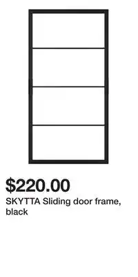 IKEA SKYTTA Sliding door frame, black offer