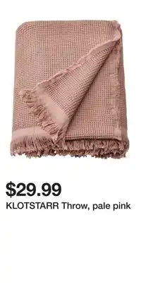 IKEA KLOTSTARR Throw, pale pink offer